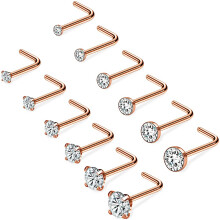 Nose, Rings, Clear, Diamond, CZ, Studs, Piercings, Jewellery, 20G, 1, 5mm, 2mm