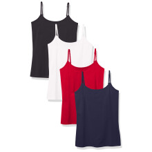 Amazon, Essentials, Women's, Slim-Fit, Camisole, Black/Navy/Red/White, XS, 4