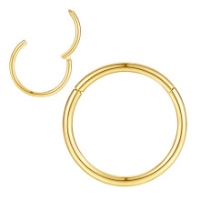 Hoop, Nose, Rings, Men, Women, Gauge, Ring, Gold, Septum, Clicker, Hinged, Surgical