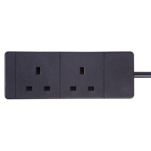 ELEC, 2, gang, 5m, black, extension, lead