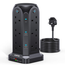Tower, Extension, Lead, Way, USB, Slots, Type, Surge, Protection, Independent, Switches, Multi