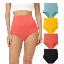 Women's, Cotton, Knickers, Briefs, Ladies, Underwear, Full, Coverage, Panties, Multicolor, XL, wirarpa