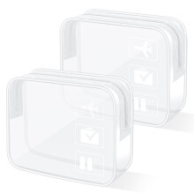 Woobroo, Clear, Travel, Toiletries, Bag, TSA, Approved, Toiletry, Zippers, Essentials, PVC, Waterproof