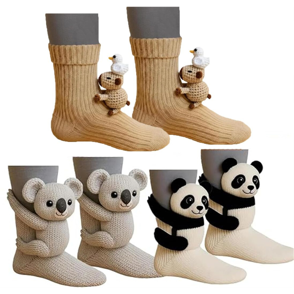 Knit, Animal, Socks, Novelty, Floor, Sock, Christmas, Cute, Hand, Crochet, Winter, Warm