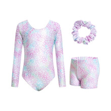 JiAmy, Gymnastics, Leotards, Girls, Shorts, Long, Sleeve, Kids, Athletic, Outfit, Years, 3-12