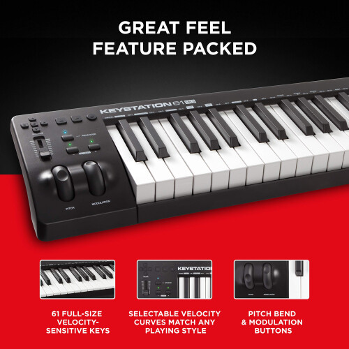 M-Audio, Keystation, MK3, USB, MIDI, Keyboard, Controller, Mac, PC, Free, Online, App 1
