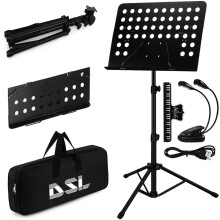 DSL, Music, Stand, Stands, Sheet, Carrying, Bag, Metal, Foldable, Tripod, Base, Black