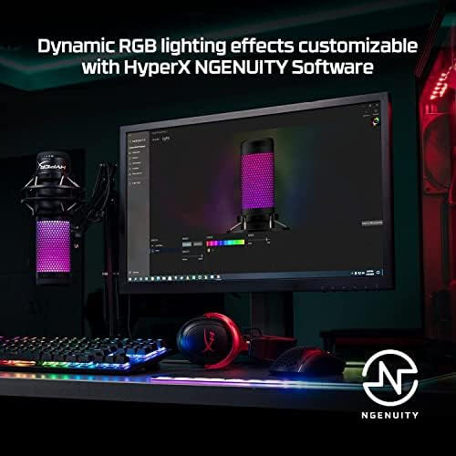 HyperX HyperX, QuadCast, RGB, USB, Condenser, Microphone, PC, PS4, Mac, Anti-Vibration, Shock, Mount 1