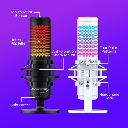 HyperX HyperX, QuadCast, RGB, USB, Condenser, Microphone, PC, PS4, Mac, Anti-Vibration, Shock, Mount 2