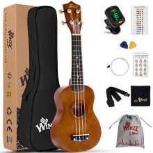 Winzz, Soprano, Ukulele, Starter, Beginners, Bag, Clip-On, Tuner, Extra, Strings, Strap, Plectrum