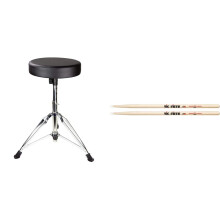 Rockjam, DP-001, Adjustable, Drum, Stool, Throne, Padded, Seat, Black, Vic, FIrth, American
