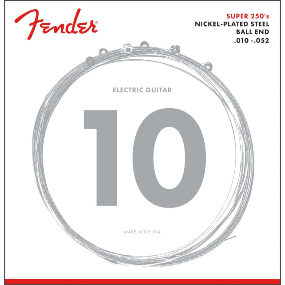 Fender , Guitar, Strings, Electric, Nickel, Plated, Steel, Ball, End, Gauges, 250, 250Rh