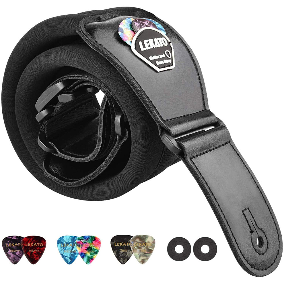Lekato , Comfortable, Guitar, Strap, Long, Time, Wearing, Shoulder, Pain, Relief, Wide, Bass