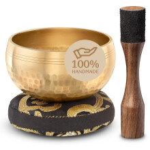 Tibetan, Singing, Bowl, Authentic, Plain, Design, Sound, Meditation, Cushion, Mallet, Guide, Chakra