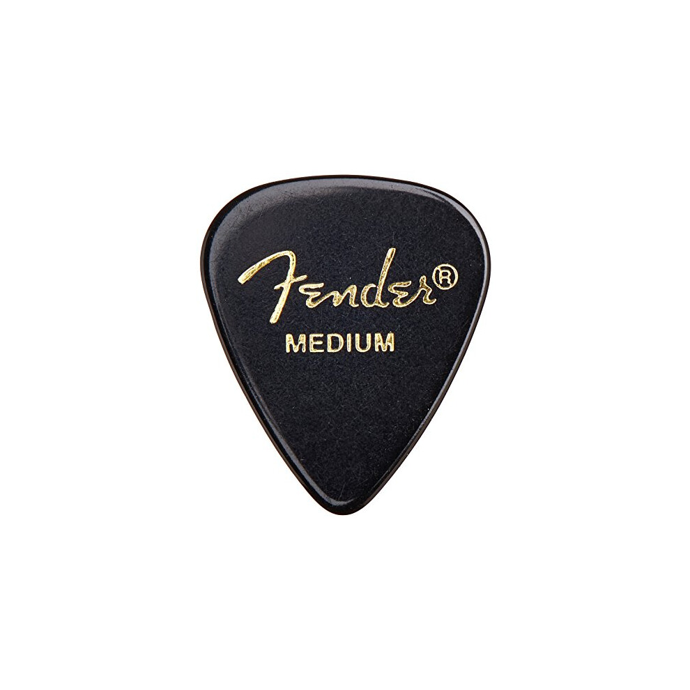 Fender Classic, Celluloid, Guitar, Picks, Shape, Medium, 351, 144-Pack Black