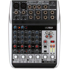 Behringer, XENYX, Q802USB, Input, Bus, Mixer, Mic, Preamps/Compressors/British, EQs, USB/Audio, Interface, Compatible