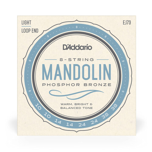 D'Addario, Mandolin, Strings, Phosphor, Bronze, EJ73, Light, Gauge, 10-38, 8-String, 1 1