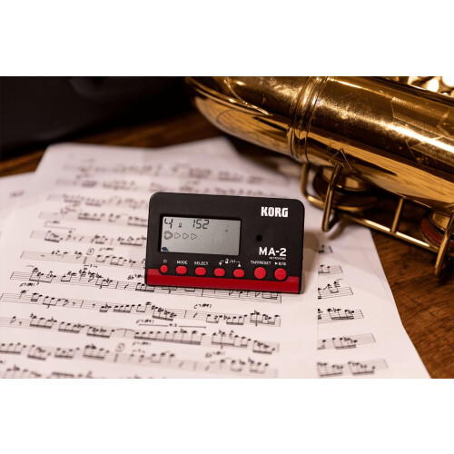 Korg, MA2-BKRD, LCD, Pocket, Digital, Metronome, Black, Red 1