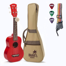Hola, Music, HM-121RD+, Deluxe, Mahogany, Soprano, Ukulele, Bundle, Aquila, Strings, Padded, Gig