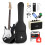 Donner, Inch, Left-Handed, Electric, Guitar, Solid, Body, Black, Lefty, Beginner, Full-Size, Amplifier 1