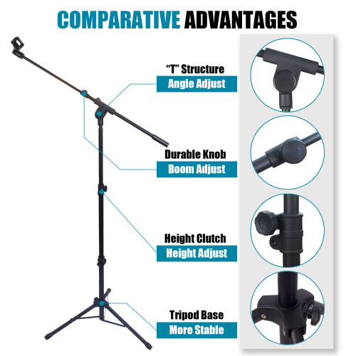 GLEAM, Microphone, Stand, Tripod, Boom, Mic, Carrying, Bag 1