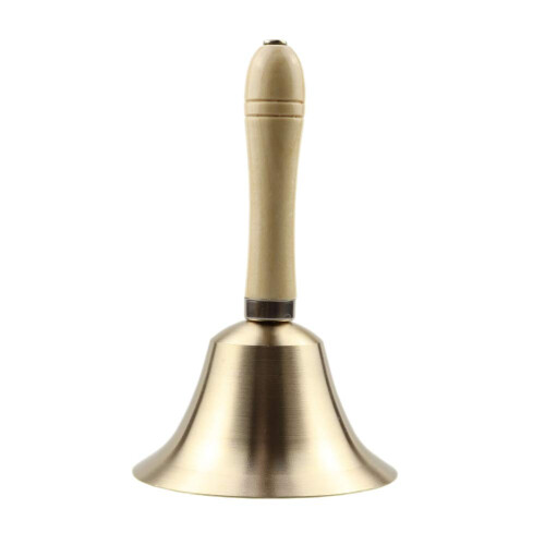 Sofecto, Hand, Bell, Extra, Loud, Solid, Brass, Call, Handbells, Wooden, Handle, Multi-Purpose 1