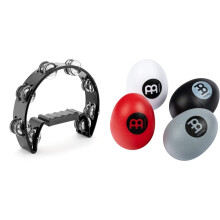 TIGER, TAM14-BK, Half-Moon, Tambourine, Sixteen, Jingles, Black, Meinl, ESSET, Egg-Shaker, Assortment, Four