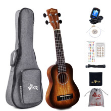 Winzz, Kids, Adults, Ukulele, Soprano, Beginner, Inches, Accessories, Unique, Color, Design, Brown