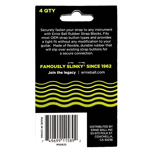 Ernie, Ball, Strap, Blocks, Green, 4pk 1