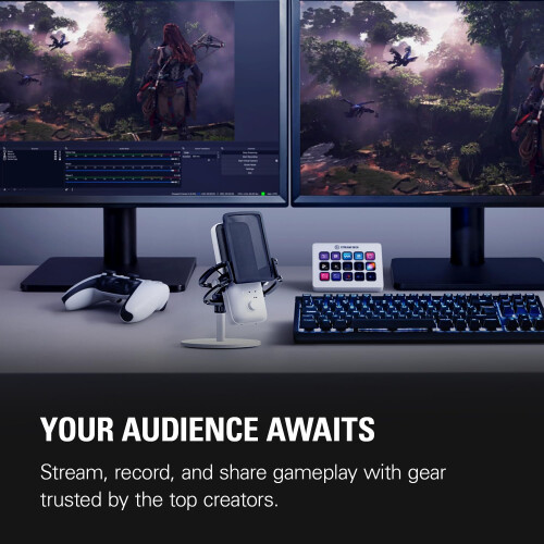 Elgato, Wave, White, Studio, USB, Condenser, Microphone, Shock, Mount, Pop, Filter, Streaming 1