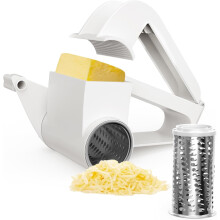 Multi - Blade Rotary Cheese Grater with Handle Strong Suction Base, Easy - Crank Shreds Vegetables Chocolate Hard Cheese & Nuts Kitchen Gadget
