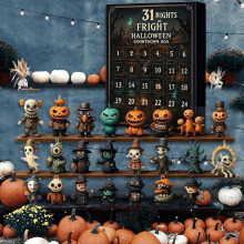 31 Nights of Fright Halloween Advent Calendar 2025 Countdown Gift Box with Scary Dolls Horror Figurines Hanging Charms & Mini Decor