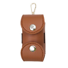 Vegan Leather Golf Ball Waist Bag - Portable Small Golf Ball & Tee Storage Pouch with Keychain, Coffee Color, for Men & Women Golfers