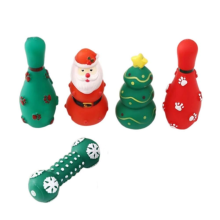 5-Pack Christmas Latex Dog Toys Set, Squeaky Interactive Chew Toys for Puppy, Small & Medium Dogs, Festive Dog Play Toys with Santa, Tree & Bowling De