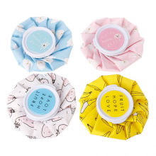4 - Pack 450ml Small Round Hot Water Bottles - Cute Patterned Heat Therapy Warmers for Winter Relaxation and Pain Relief
