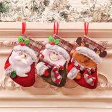 3 Pack Christmas Stockings - Santa, Snowman, Deer Designs, Plush Hanging Ornaments for Fireplace, Christmas Tree & Holiday Family Home Party Decoratio
