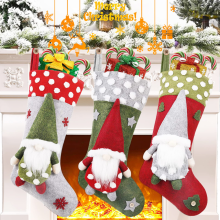 3 Pack 19-Inch 3D Gnomes Christmas Stockings - Festive Fireplace Hanging Stockings for Family Christmas Decor, Xmas Character & Holiday Season Party D