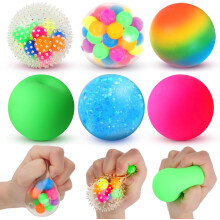 6 Pack Adult Soft Sensory Stress Balls - Premium Anxiety Relief, Mood Release & Focus Boosting Calming Tools, Perfect Easter Basket Stuffers & Goodie