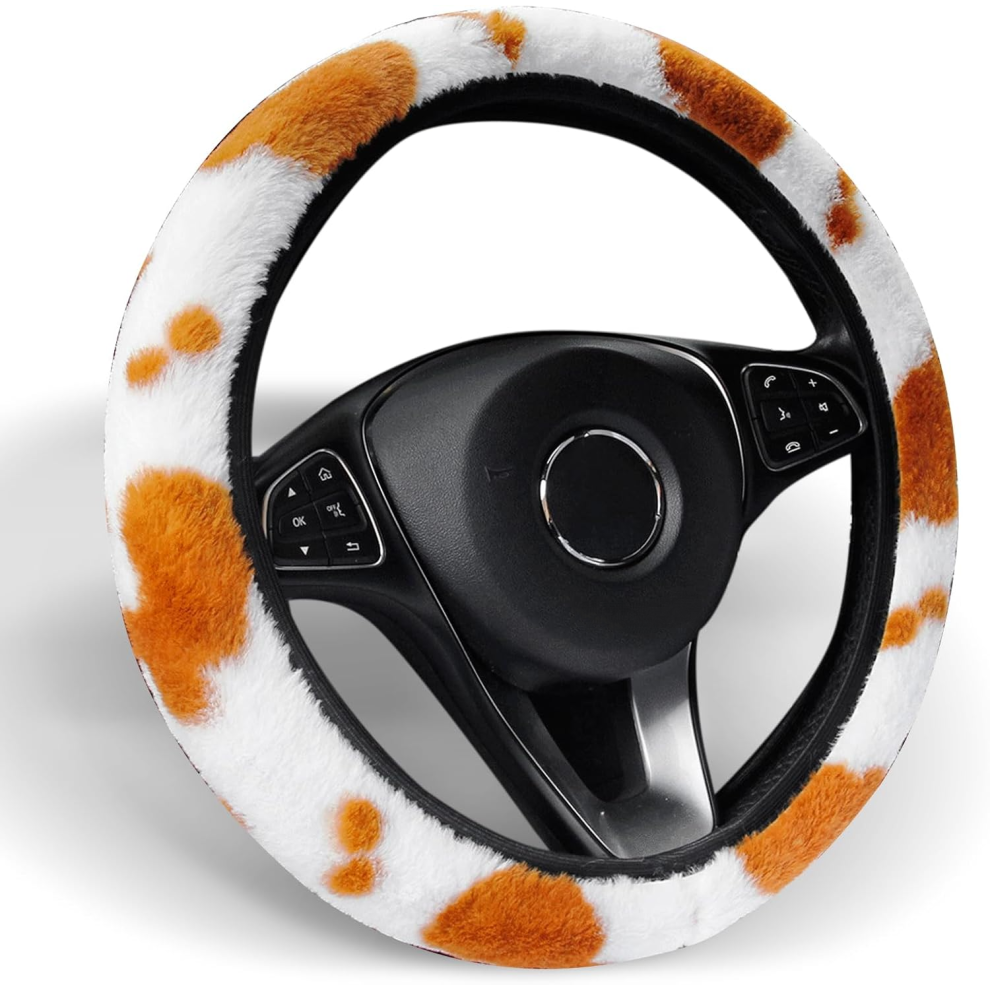 Fluffy Fleece Steering Wheel Cover For Winter - Ultra Warm, Universal Fit 15 Inch - Cute & Cozy Design Perfect For Women And Girls 7906601411814