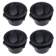 4Pcs Round Louvered Dashboard Air Conditioning Deflector Outlet Vent Exhaust Grille, Car RV Boats Yacht, Black