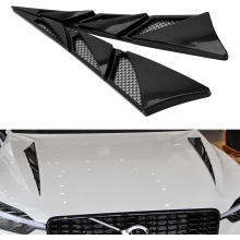 2 Pack Car Modification Side Air Vents, Shark Gills Decoration Cover for Universal Hood Scoop Bonnet Vent Air Intake Trim, Car, Black