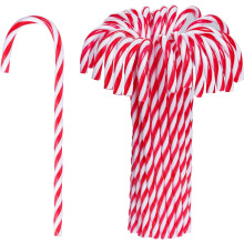 30 Pcs Christmas Candy Cane Decorations - Plastic Hanging Ornaments for Christmas Trees, Twisted Cane Shape, Red & White, Ideal for Home Indoor/Outdoo