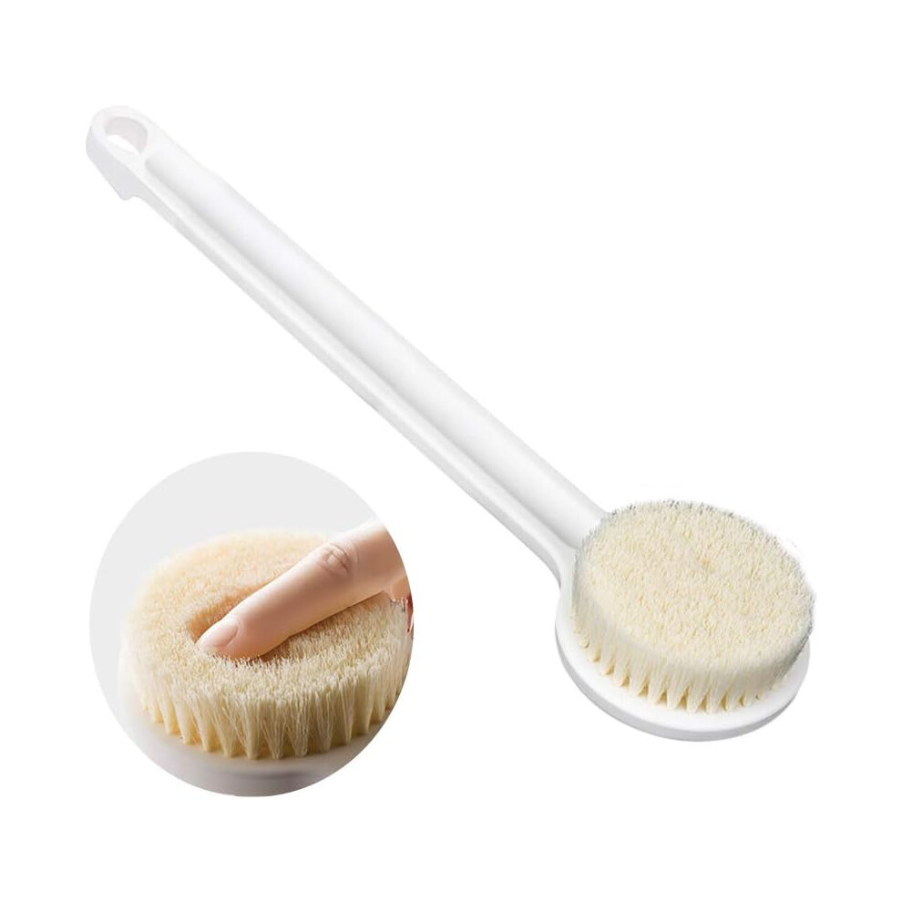 Long Handle Body Brush for Dry Brushing & Shower - Gentle Exfoliating Scrubber for Back & Skin, Promotes Circulation with Massage Effect