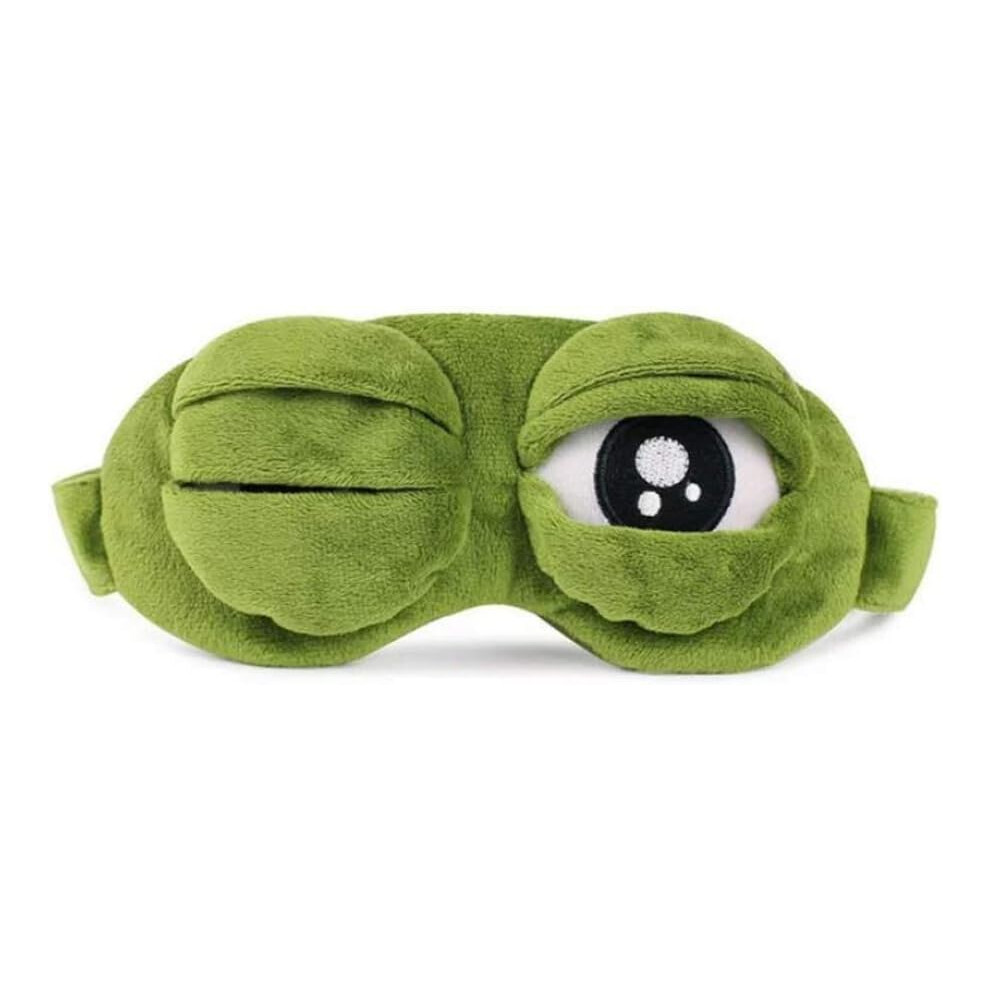 Green Cute Cartoon Frog Sleep Eye Mask - Super Soft Plush Eye Mask For Travel And Daily Sleep - Comfortable And Fun Design Suitable For Children, Girls And