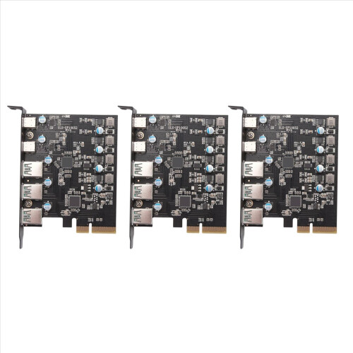 PCIe til USB 3.2 Gen 2-kort med 10 Gbps båndbredde, 5 porter