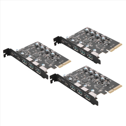 PCIe til USB 3.2 Gen 2-kort med 10 Gbps båndbredde, 5 porter 1