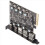 PCIe til USB 3.2 Gen 2-kort med 10 Gbps båndbredde, 5 porter 6