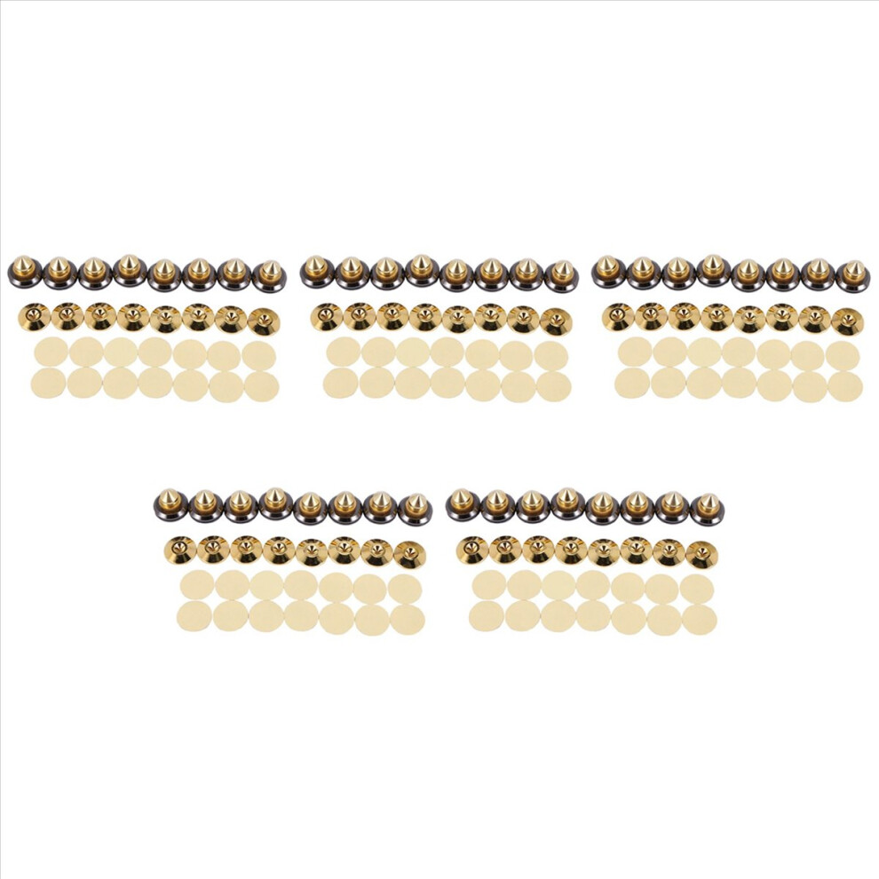 8 Set -Plated Speaker Spikes, Cd Audio Subwoofer Isolation Feet Golden 4853004628666