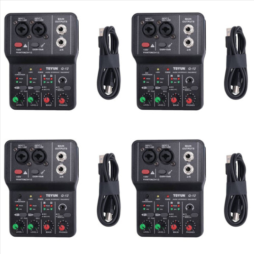 Placă de sunet stereo pentru computer cu 4 canale, 48V, interfață Q-12