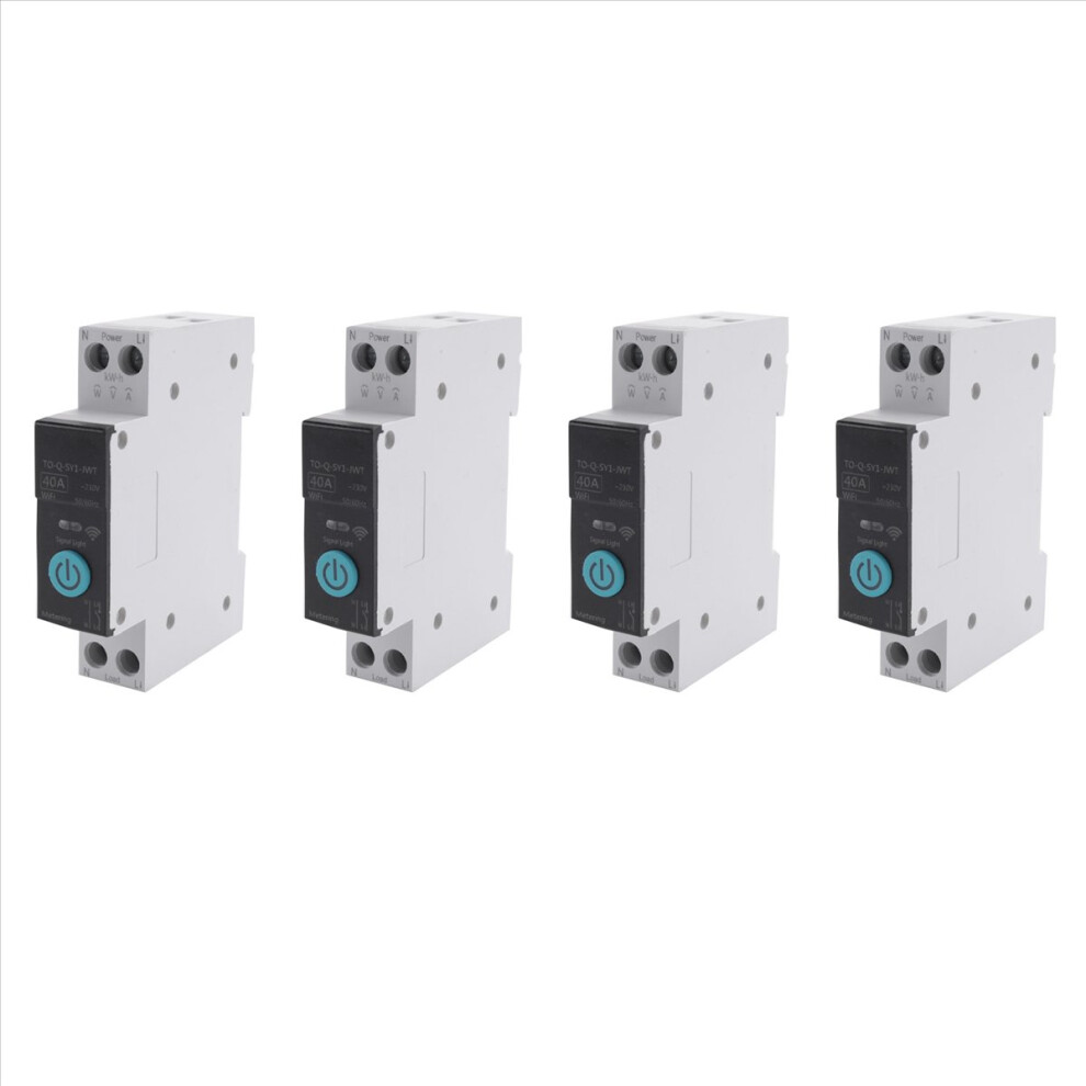 40A Tuya Single Phase Din Rail Wifi Meter Kwh ,Black With Metering 4853004630157